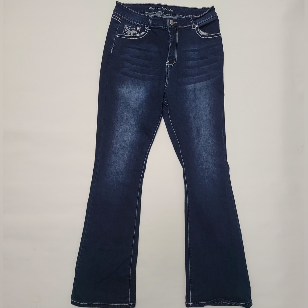 TOP Moda Dark Indigo Flare Jeans